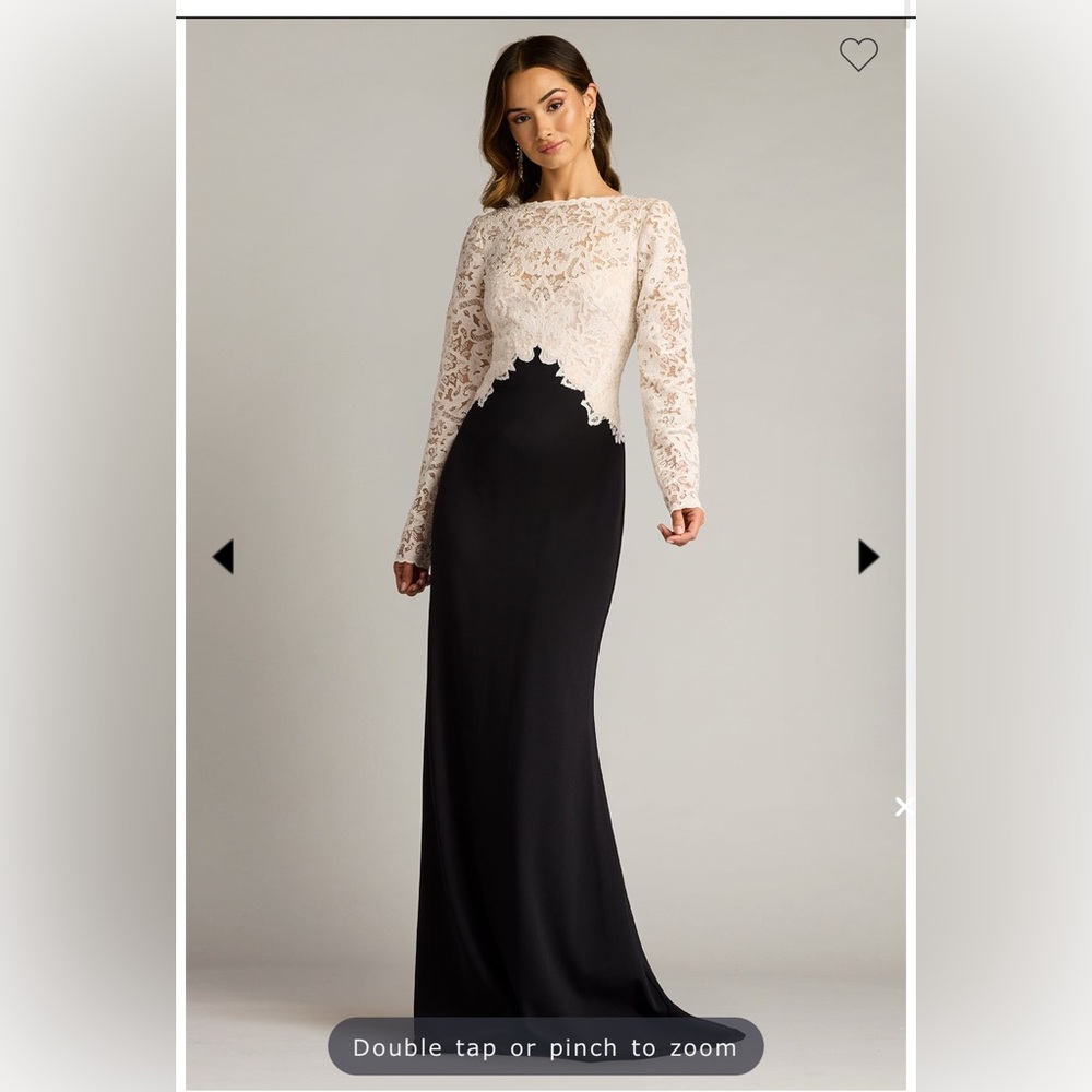 NWT Tadashi Shoji LAFAYETTE EMBROIDERED BODICE GOWN size 14 ColorIvory/Black